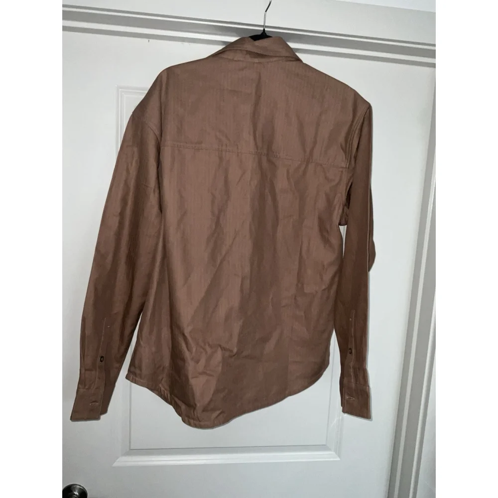 Air Jordan Essentials Button Down Long Sleeve Shirt Men's Brown Medium